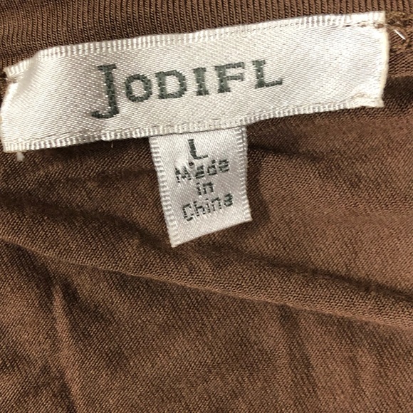 JODIFL Sequin Long Sleeve Brown Blouse Size Large - Picture 8 of 8